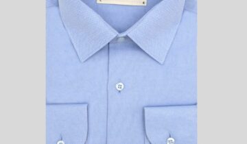 Chemise Ajustée Oxford Piqué – Bleu Ciel