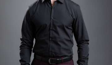 Chemise Slim Uni Poplin – Noir