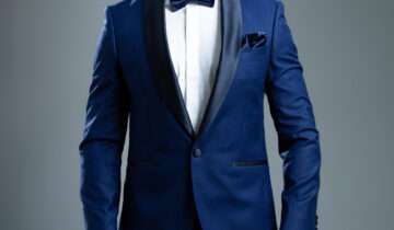Costume 2 Pièces Smoking Slim Col Châle Ajustée Uni – Bleu Royale