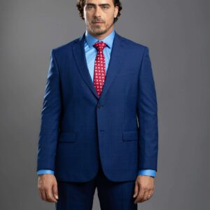 Costume 2 Pièces Ajusté Carreaux - Bleu Royale