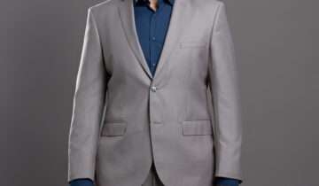 Costume 2 Pièces Ajusté Uni – Beige
