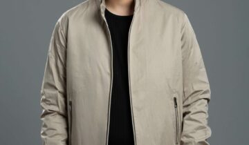 Blouson Col Mao –  Beige