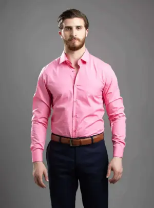 Chemise Slim Uni Poplin - Fuchsia