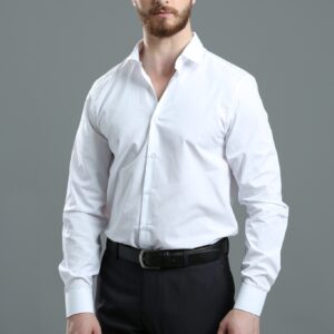 Chemise Slim Fit Uni Poplin - Blanc