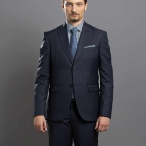 Costume 2 Pièces Col Pointe Slim Uni - Gris Anthracite