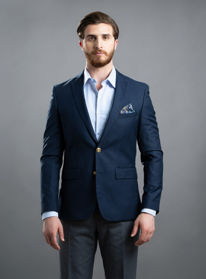 blazer uni slim – bleu marine