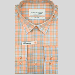 Chemise Ajustée Carreaux - Orange