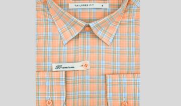 Chemise Ajustée Carreaux – Orange