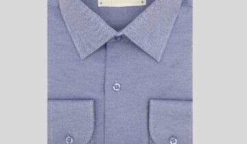 Chemise Ajustée Oxford Piqué – Bleu