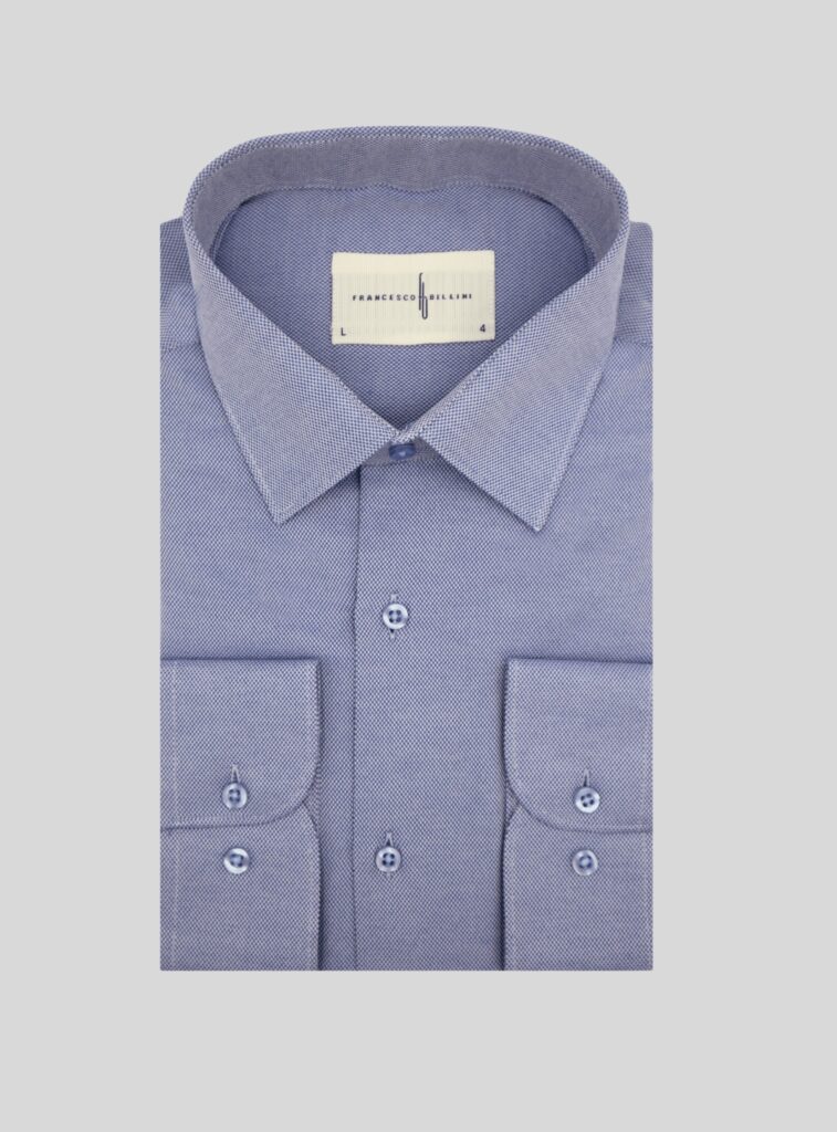 Chemise Ajustée Oxford Piqué – Bleu