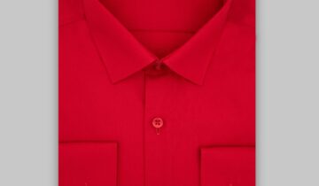 Chemise Slim Fit Uni Poplin – Rouge