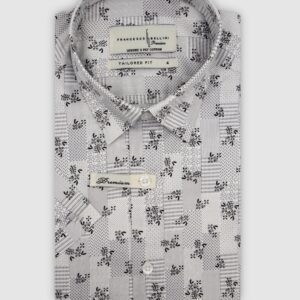 Chemise Ajustée imprimée floral - Gris