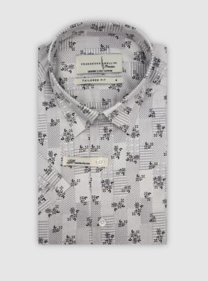 Chemise Ajustée imprimée floral - Gris