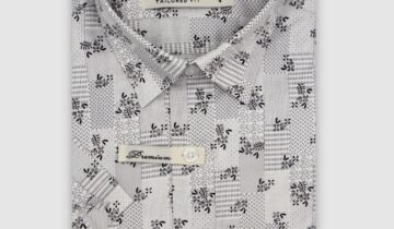 Chemise Ajustée imprimée floral – Gris