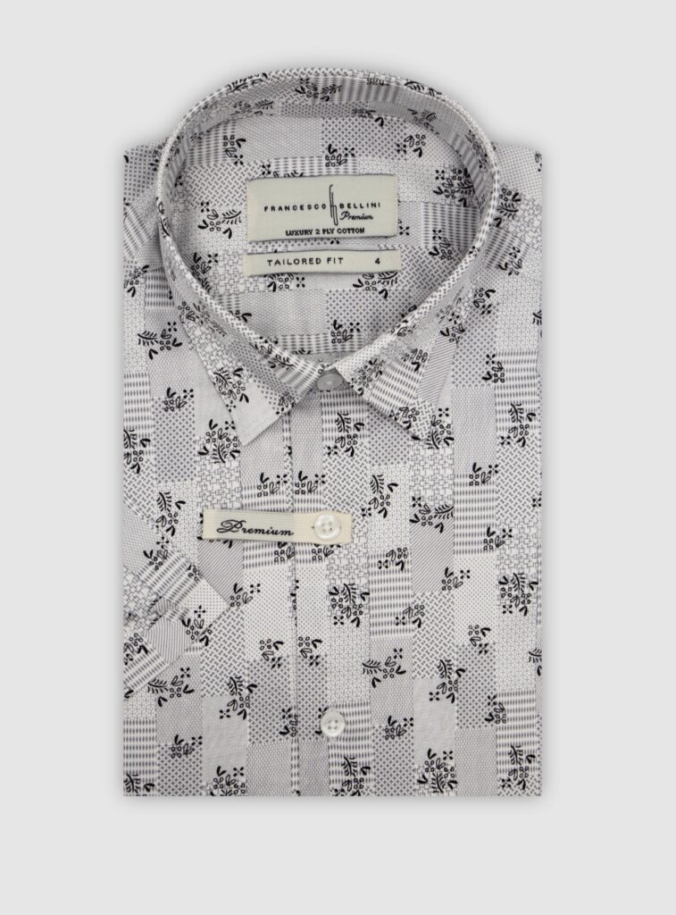 Chemise Ajustée imprimée floral - Gris