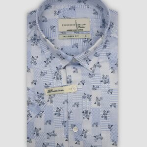 Chemise Ajustée imprimée floral - Bleu Ciel