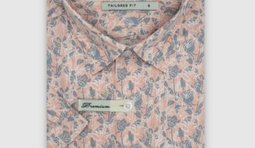 Chemise Ajustée imprimée Foral – Gris Rose