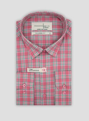 Chemise Ajustée Carreaux - Rose