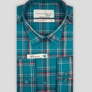 Chemise Ajustée Carreaux - Turquoise