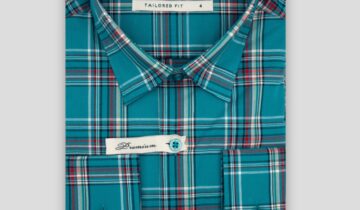 Chemise Ajustée Carreaux – Turquoise
