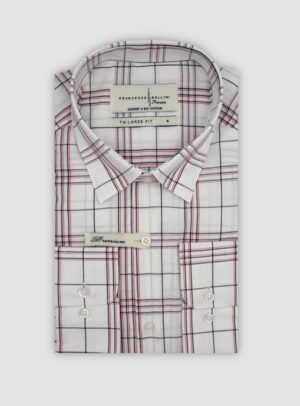 Chemise Ajustée Carreaux - Blanc