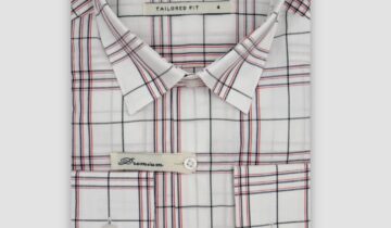 Chemise Ajustée Carreaux – Blanc