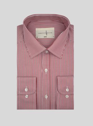 Chemise Ajustée Rayée satinée - Bordeaux