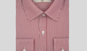 Chemise Ajustée Rayée satinée – Bordeaux