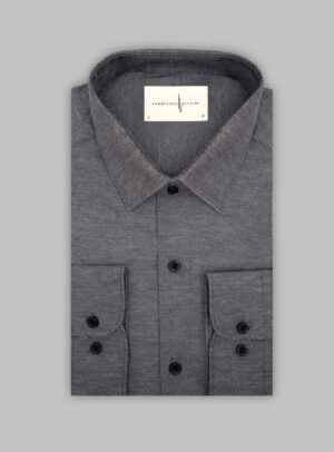 Chemise Ajustée Oxford Piqué – Noir