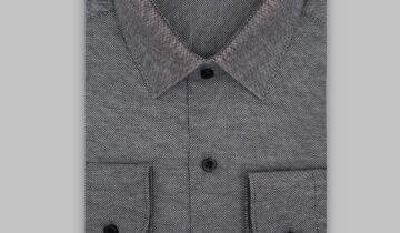 Chemise Ajustée Oxford Piqué – Noir