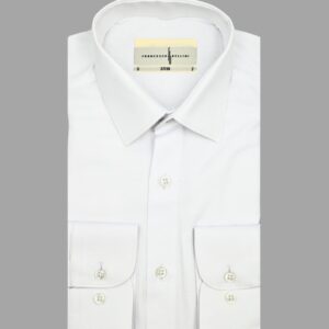 Chemise Ajustée Oxford Piqué – Blanc