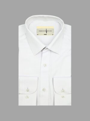 Chemise Ajustée Oxford Piqué – Blanc