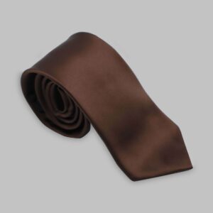 Cravate En Satin - Marron