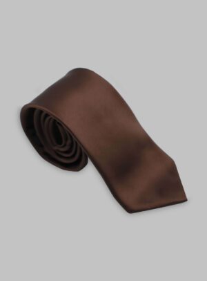 Cravate En Satin - Marron