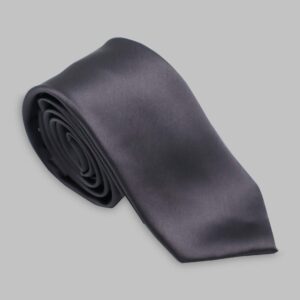 Cravate En Satin - Gris Foncé
