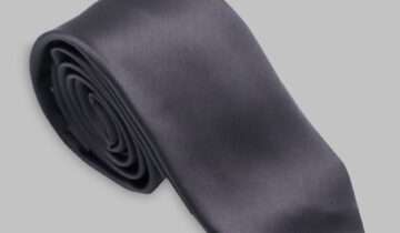 Cravate En Satin – Gris Foncé