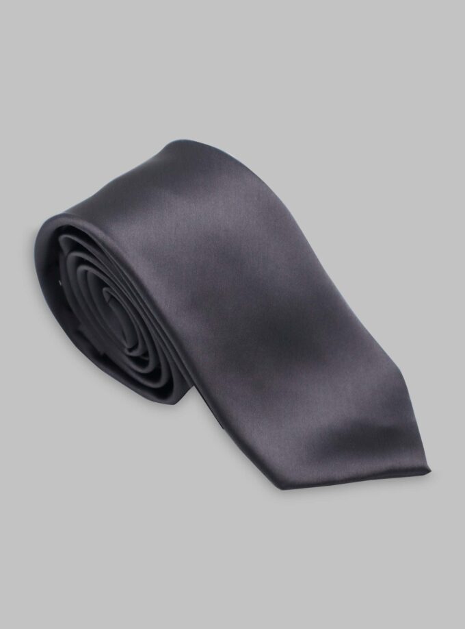Cravate En Satin - Gris Foncé