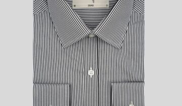 Chemise Ajustée Rayée satinée – Noir