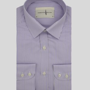 Chemise Ajustée Rayée satinée - Parme