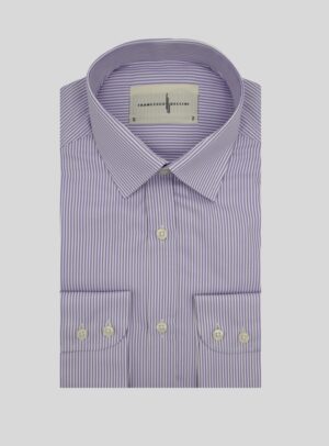 Chemise Ajustée Rayée satinée - Parme