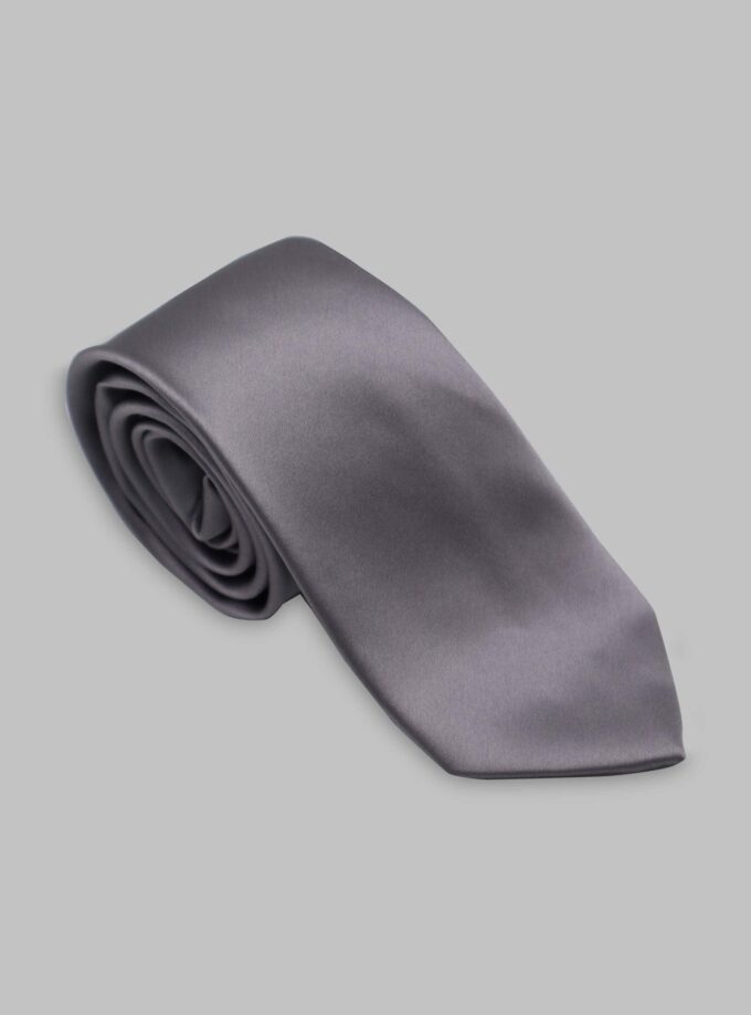 Cravate En Satin - Gris clair