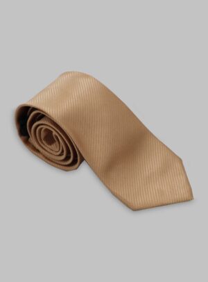 Cravate En Satin Diagonale - Beige