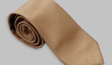 Cravate En Satin Diagonale – Beige
