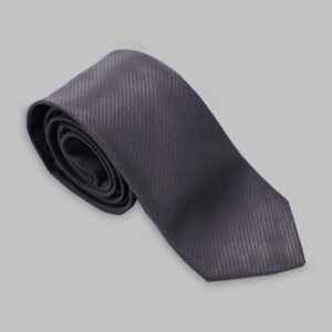Cravate En Satin Diagonale - Gris Foncé