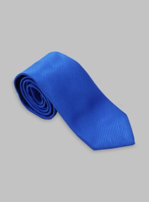 Cravate En Satin Diagonale - Bleu