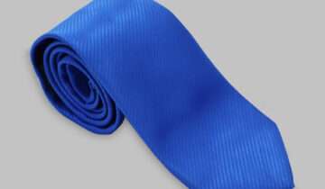 Cravate En Satin Diagonale – Bleu