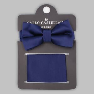 Nœud Papillon Uni Satiné - Bleu Marine