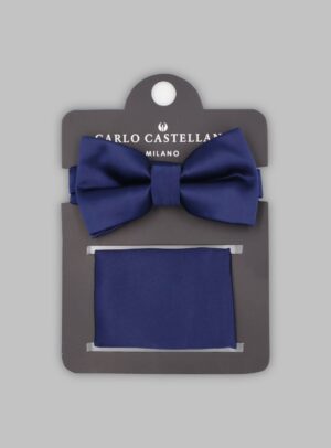 Nœud Papillon Uni Satiné - Bleu Marine