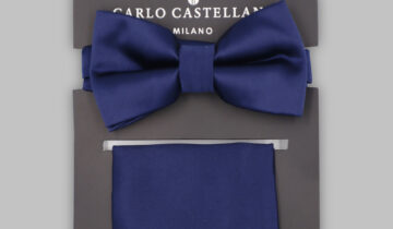 Nœud Papillon Uni Satiné – Bleu Marine