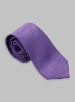Cravate En Satin Diagonale - Parme